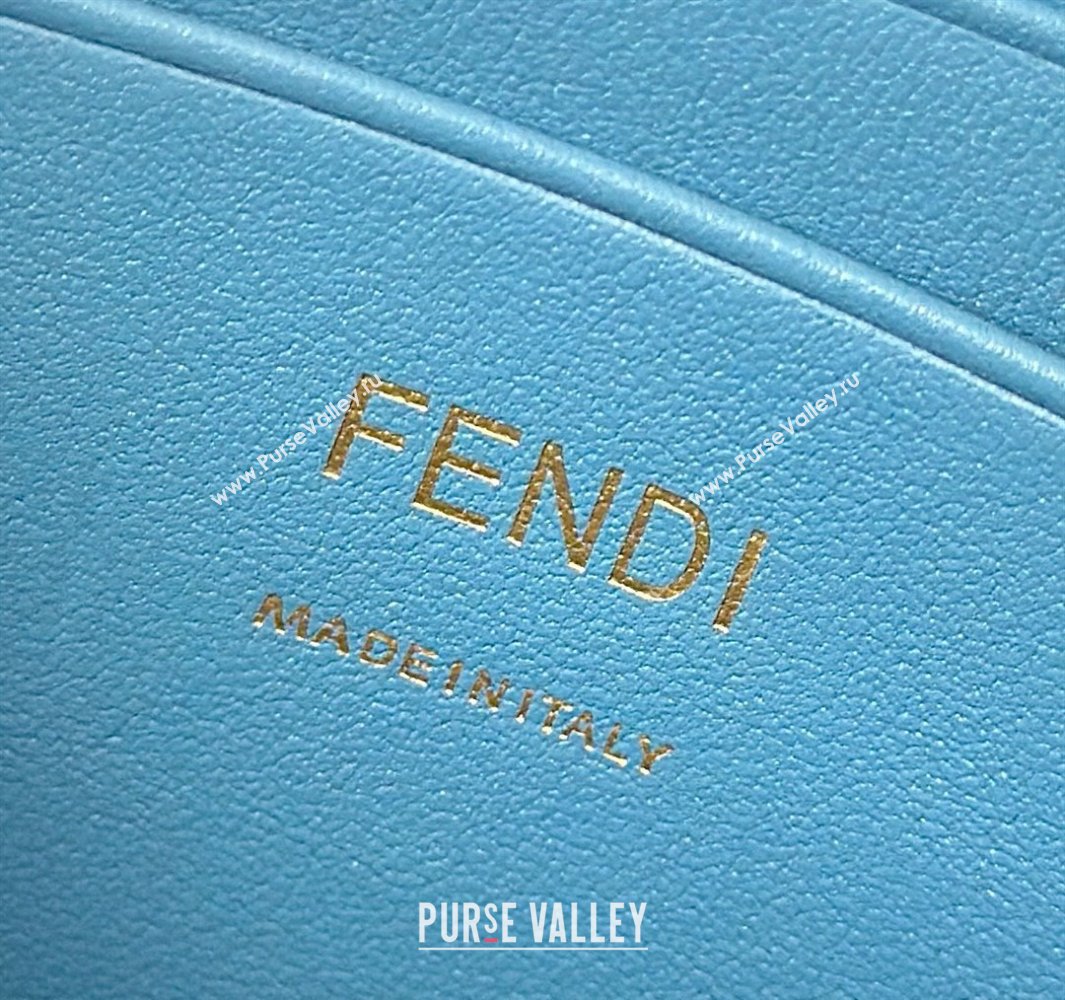 Fendi Baguette Mini Bag in Blue denim-effect FF jacquard 2025 8579S (CL-250522003)