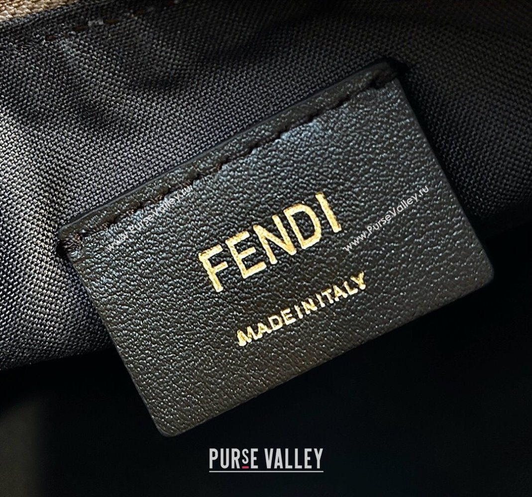 Fendi Fendigraphy Mini Hobo Bag in denim-effect FF jacquard Dove Grey 2025 8657 (CL-250522007)
