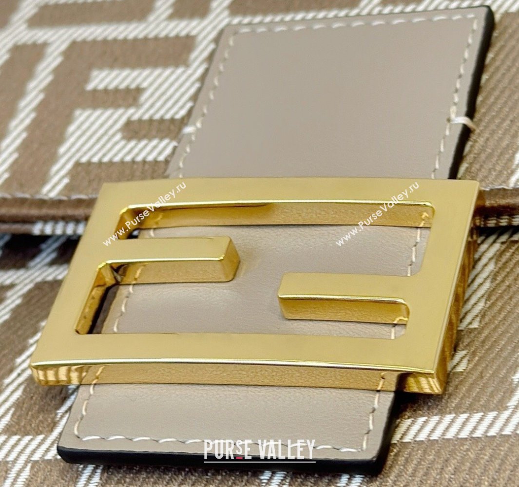 Fendi Baguette Medium Bag in denim-effect FF jacquard Dove Grey 2025 8579M (CL-250522001)