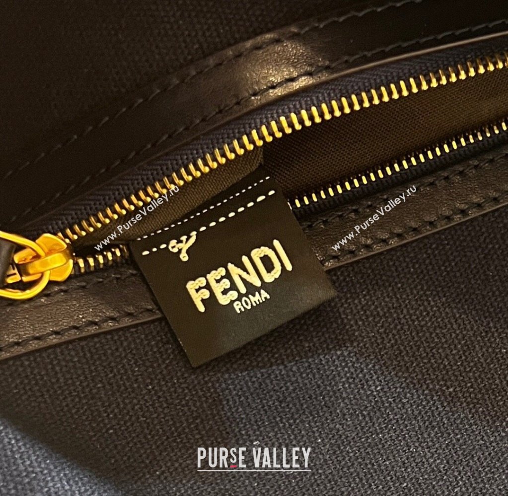 Fendi Baguette Medium Bag in Canvas with FF embroidery Light Beige 2025 0159M (CL-250522021)