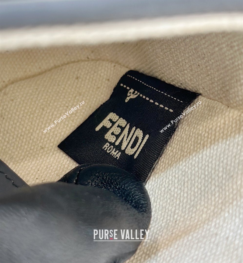 Fendi Baguette Mini Bag in Canvas with FF embroidery Blue/Multicolor 2025 0159S (CL-250522025)