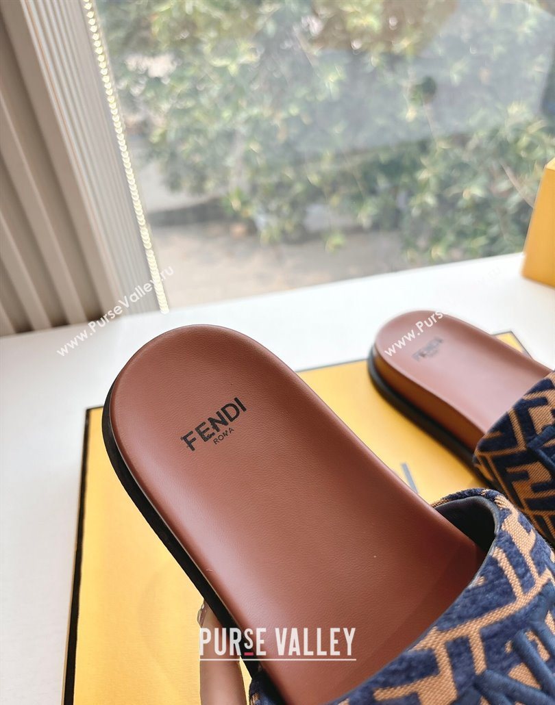 Fendi Flat Slides Sandal in FF Canvas Brown 2025 0605 (HQG-250605060)