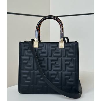 Fendi Sunshine Small Tote Bag in FF Leather Black 2025 8618 (CL-250628028)