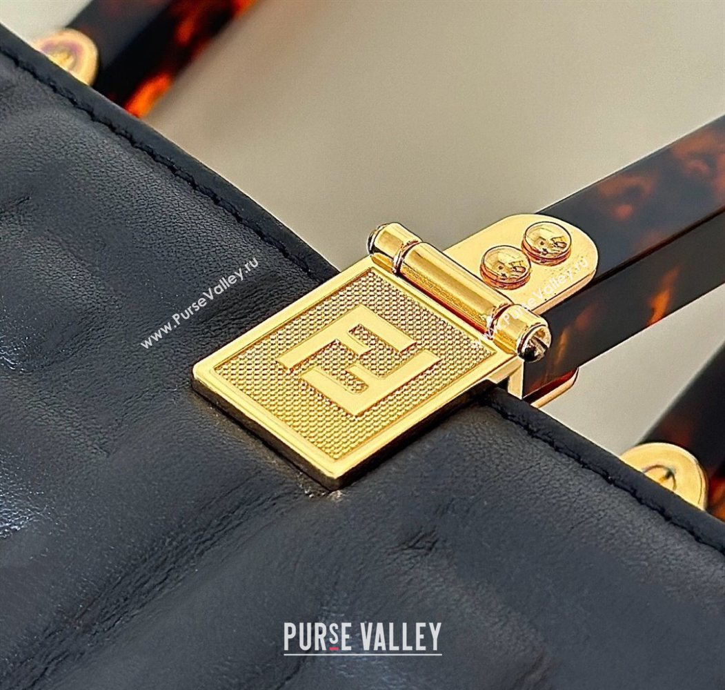 Fendi Sunshine Small Tote Bag in FF Leather Black 2025 8618 (CL-250628028)