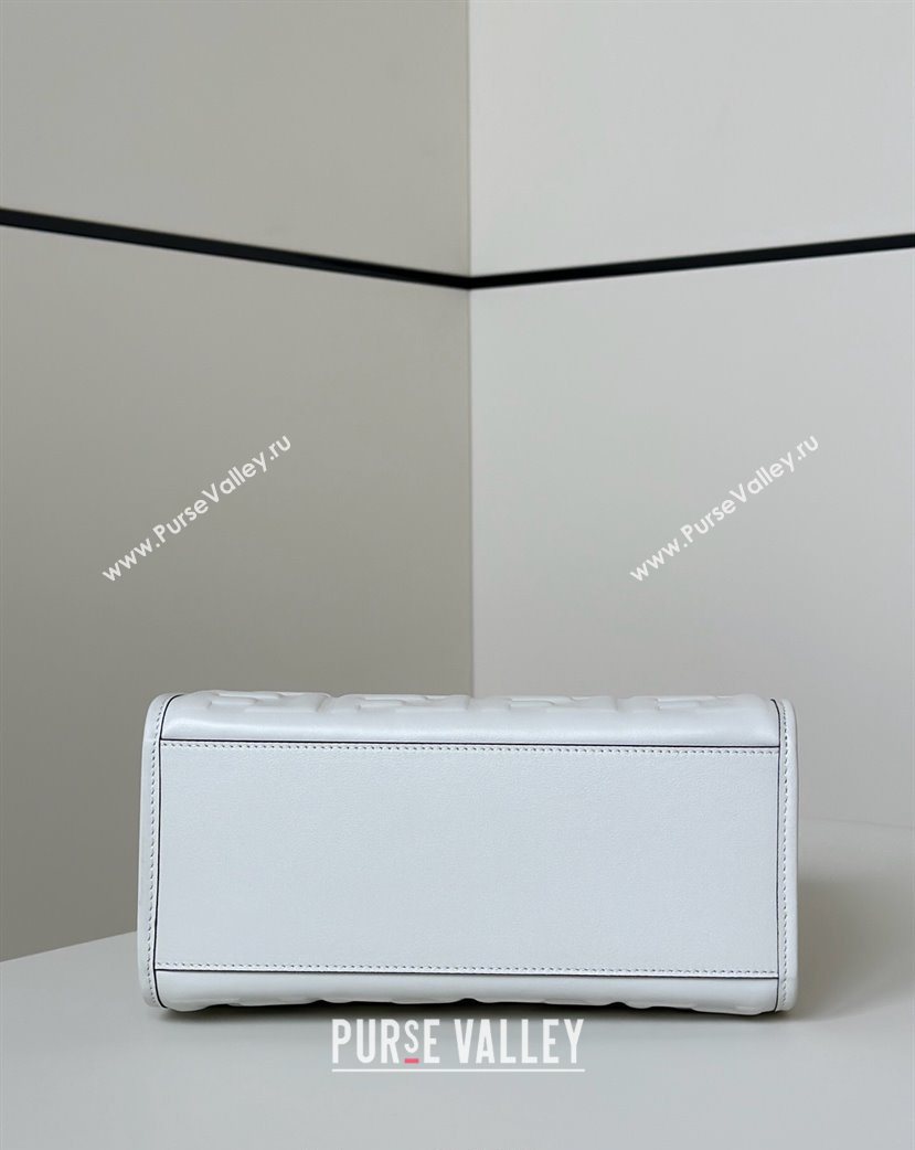 Fendi Sunshine Small Tote Bag in FF Leather White 2025 8618 (CL-250628029)