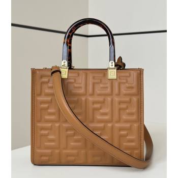 Fendi Sunshine Small Tote Bag in FF Leather Brown 2025 8618 (CL-250628030)
