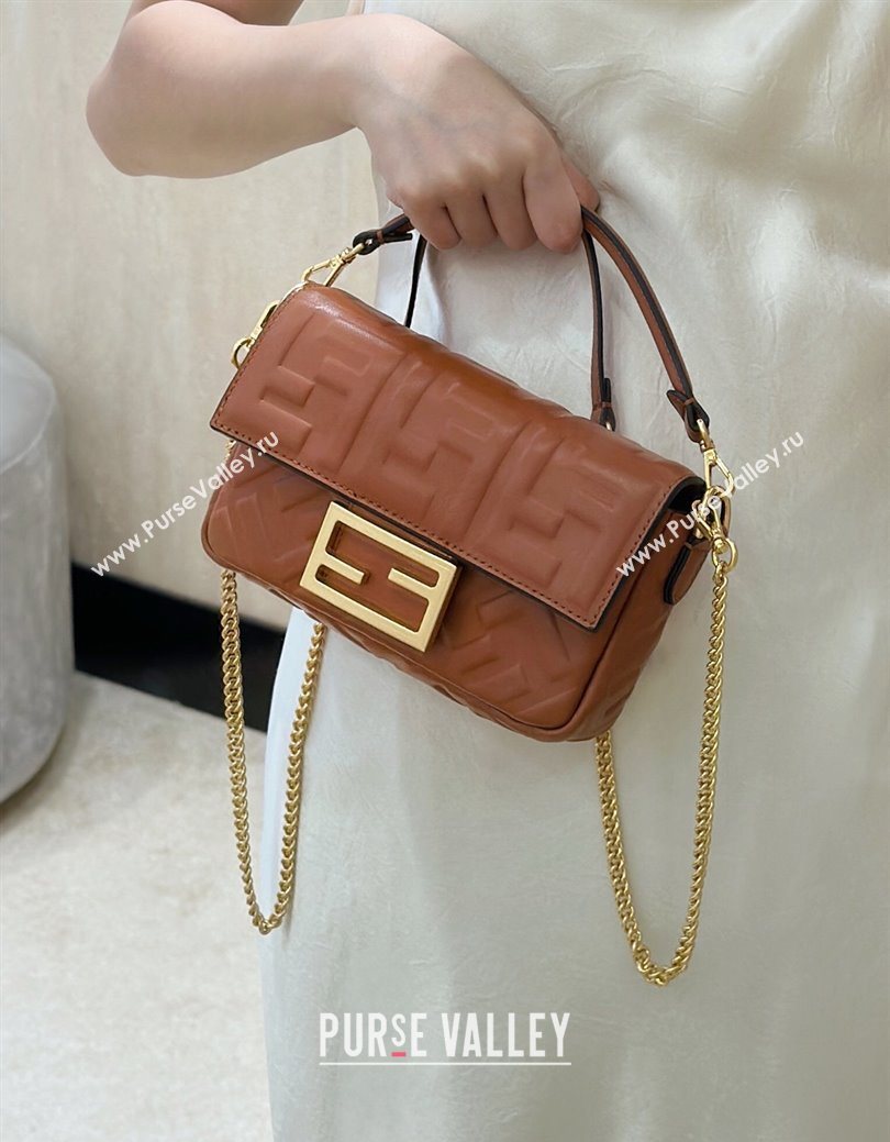 Fendi Baguette Mini Nappa Leather Bag Brown 20250628 0135S (CL-250628005)