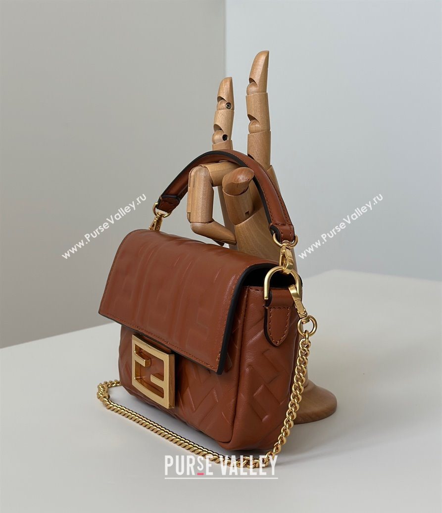 Fendi Baguette Mini Nappa Leather Bag Brown 20250628 0135S (CL-250628005)