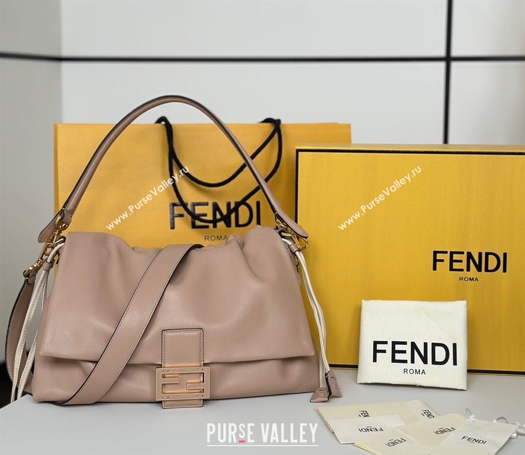Fendi Mamma Baguette Large Bag in Nappa Leather Pale Pink 2025 8677L (CL-250628004)