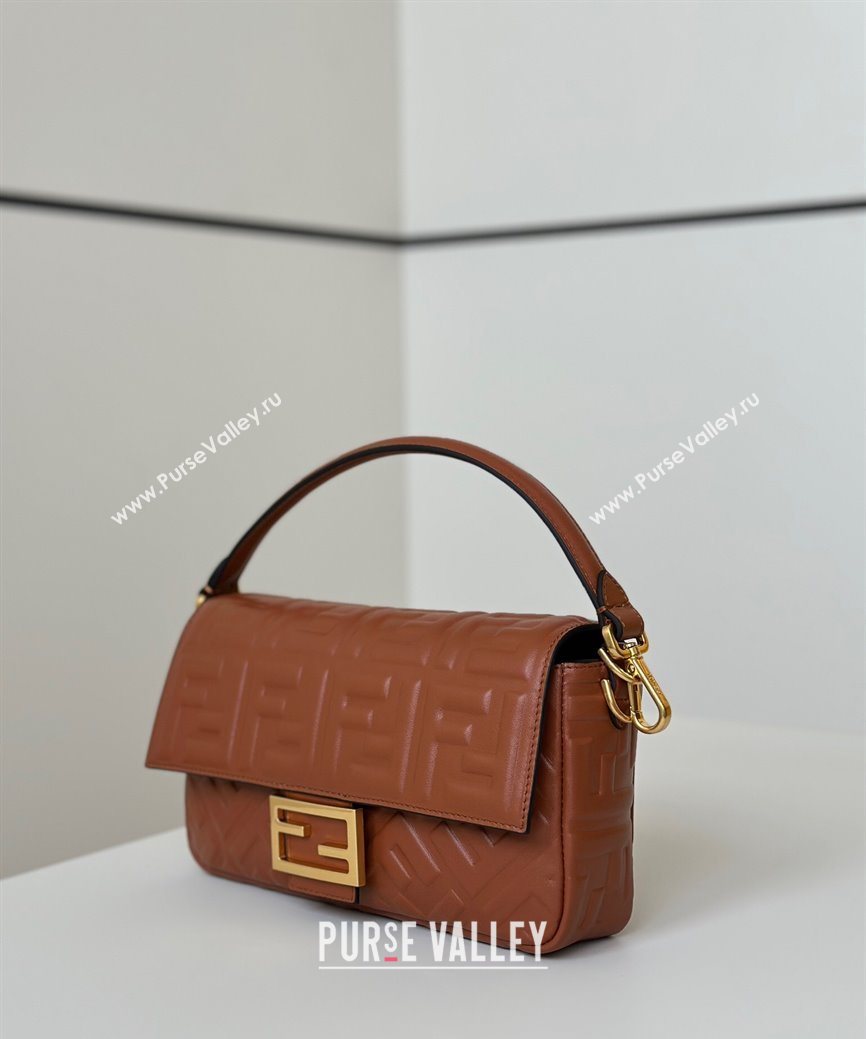 Fendi Baguette Medium Nappa Leather Bag Brown 0135M 20250628 (CL-250628015)