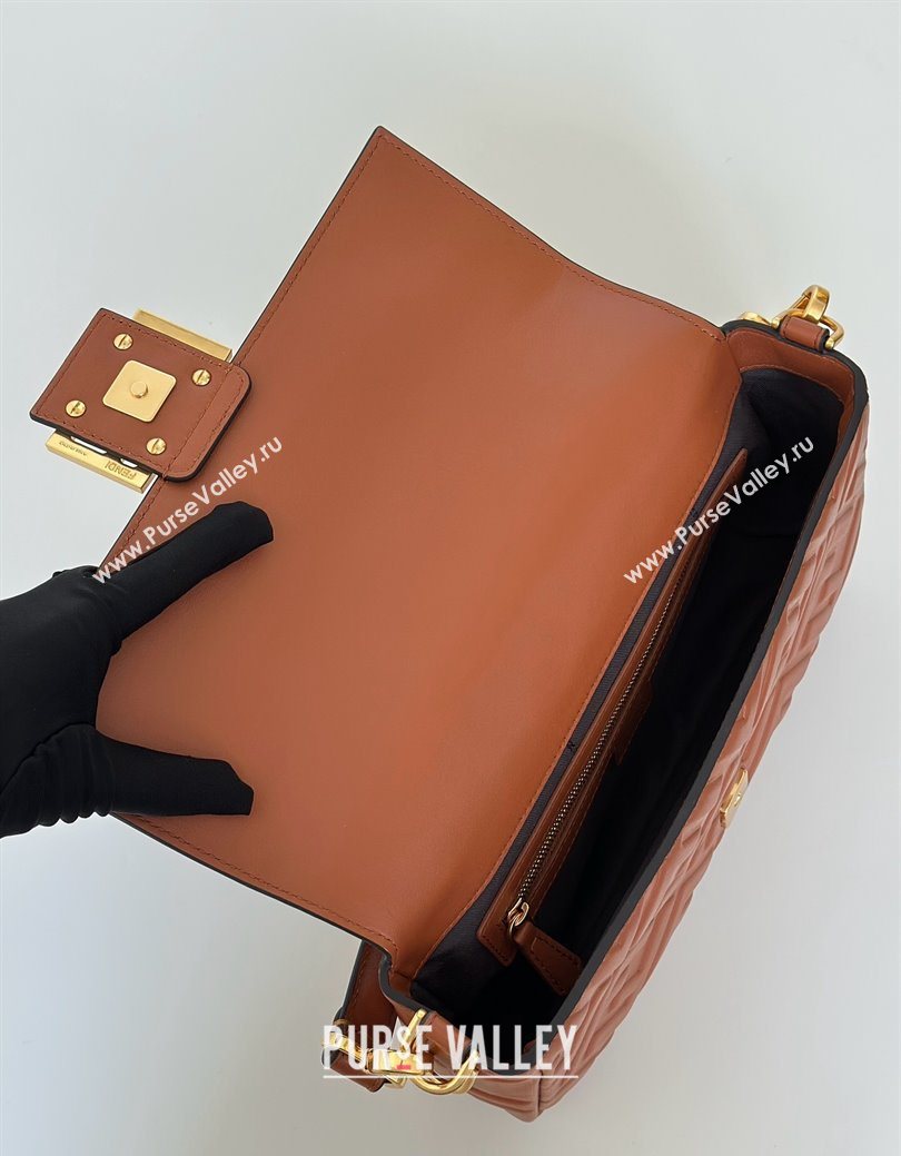 Fendi Baguette Medium Nappa Leather Bag Brown 0135M 20250628 (CL-250628015)