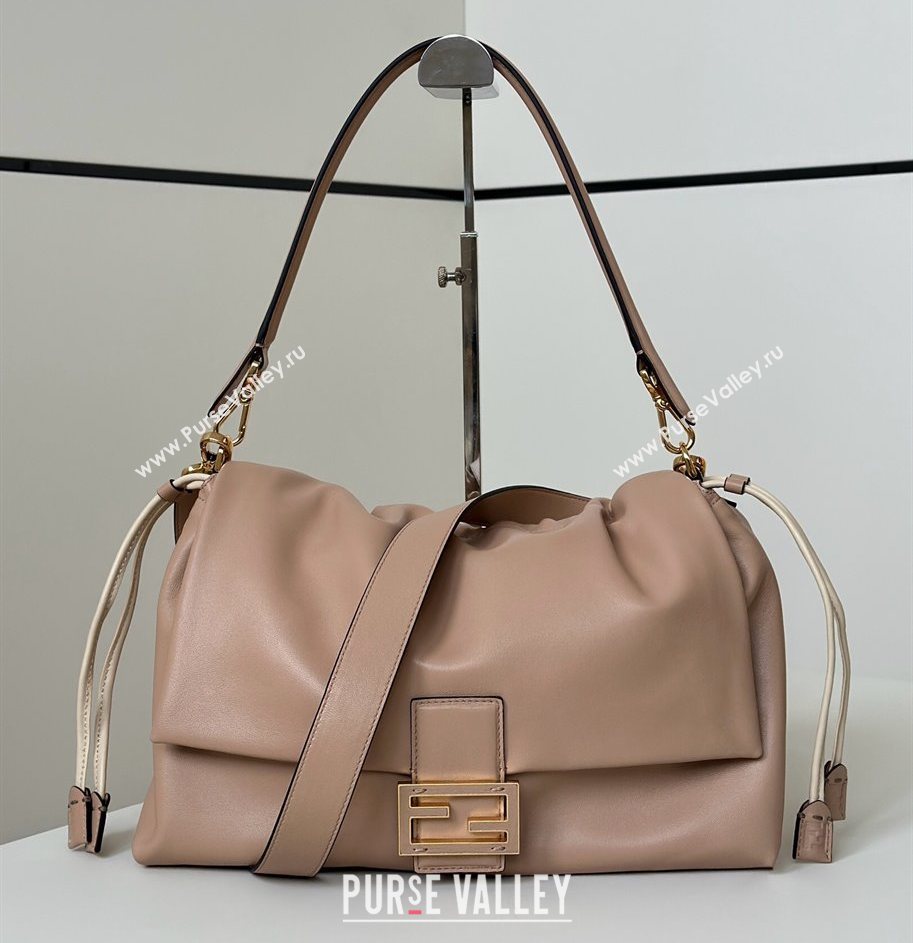 Fendi Mamma Baguette Large Bag in Nappa Leather Pale Pink 2025 8677L (CL-250628004)