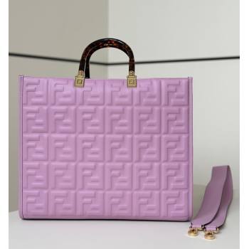 Fendi Sunshine Shopper Medium Bag in FF Leather Purple 2025 8597L (CL-250628020)