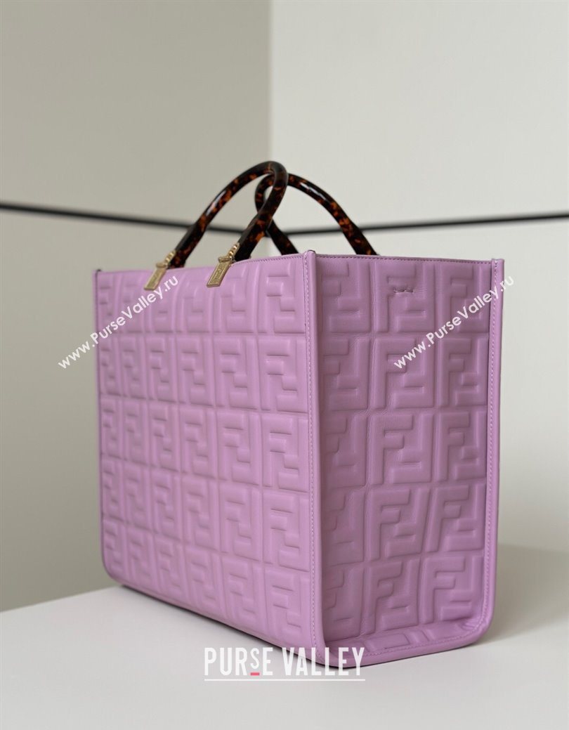Fendi Sunshine Shopper Medium Bag in FF Leather Purple 2025 8597L (CL-250628020)
