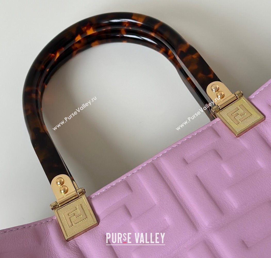 Fendi Sunshine Shopper Medium Bag in FF Leather Purple 2025 8597L (CL-250628020)