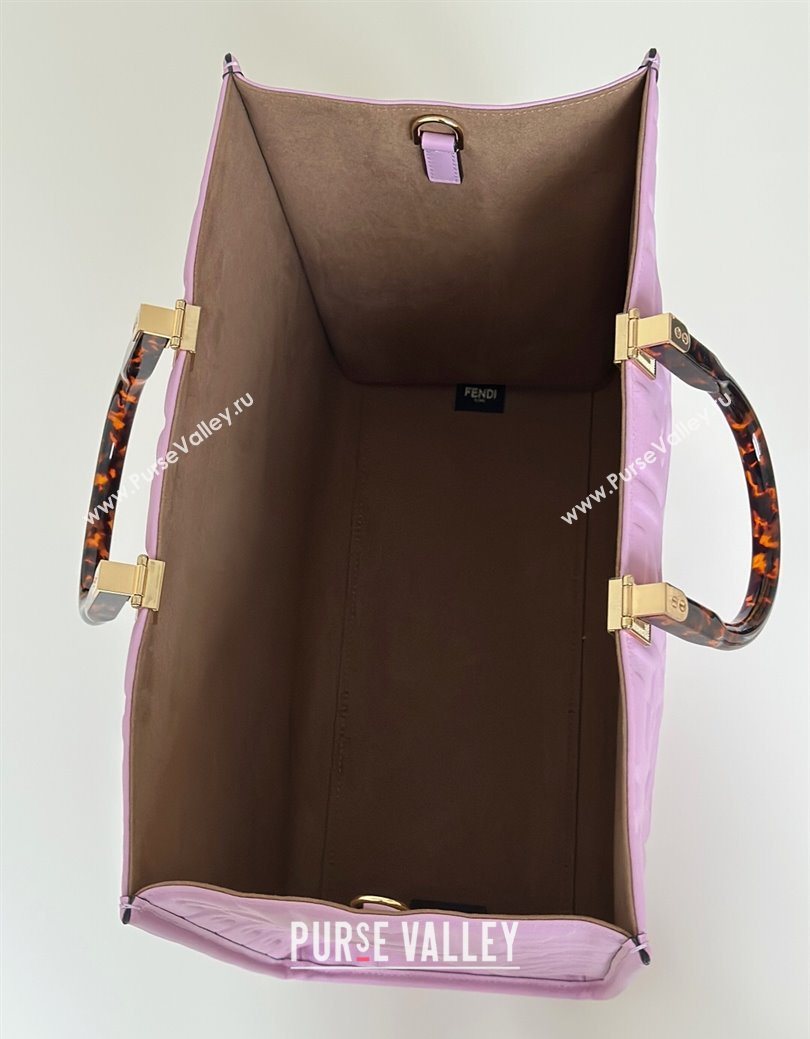 Fendi Sunshine Shopper Medium Bag in FF Leather Purple 2025 8597L (CL-250628020)