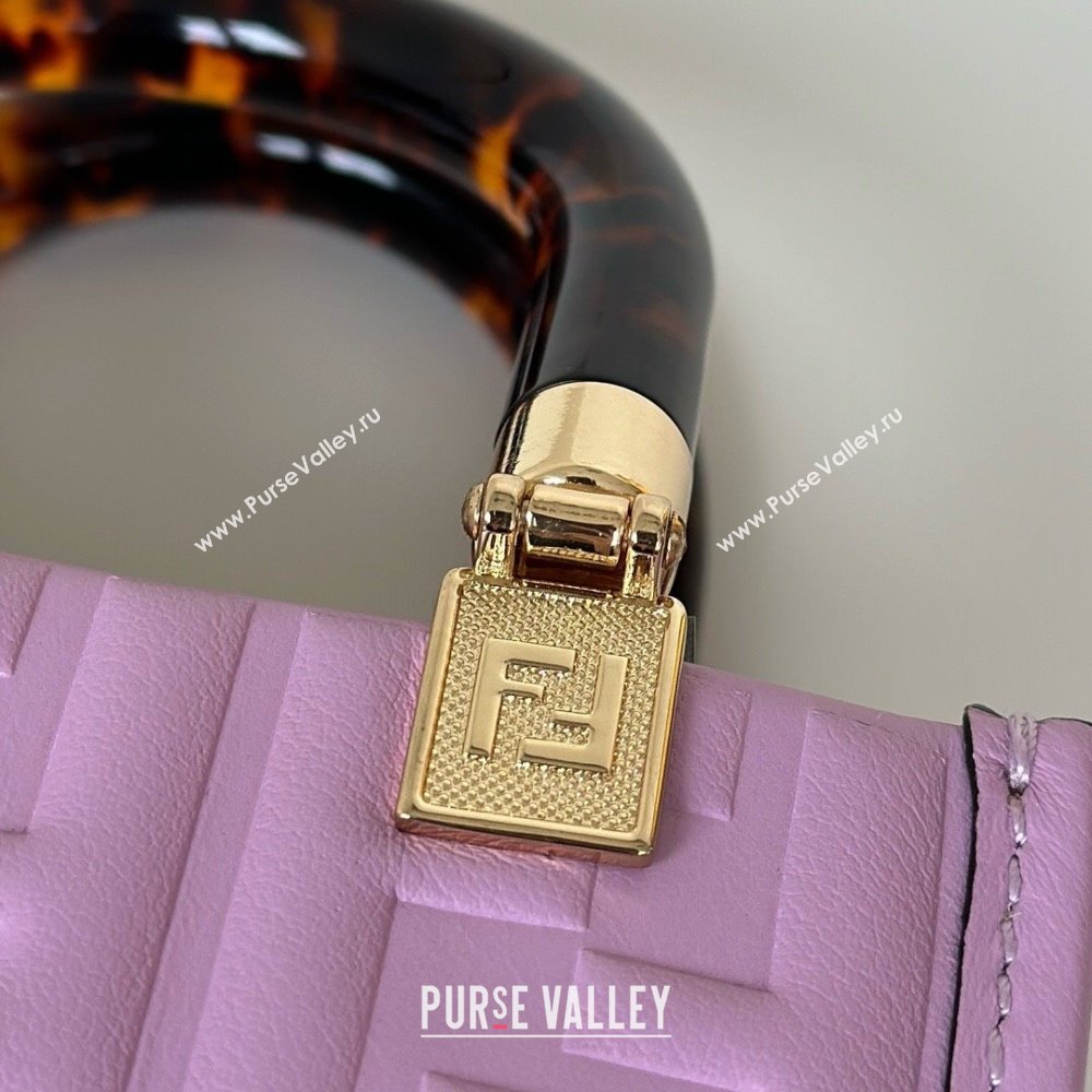 Fendi Mini Sunshine Shopper Bag in FF Leather Purple 2025 8597S (CL-250628025)