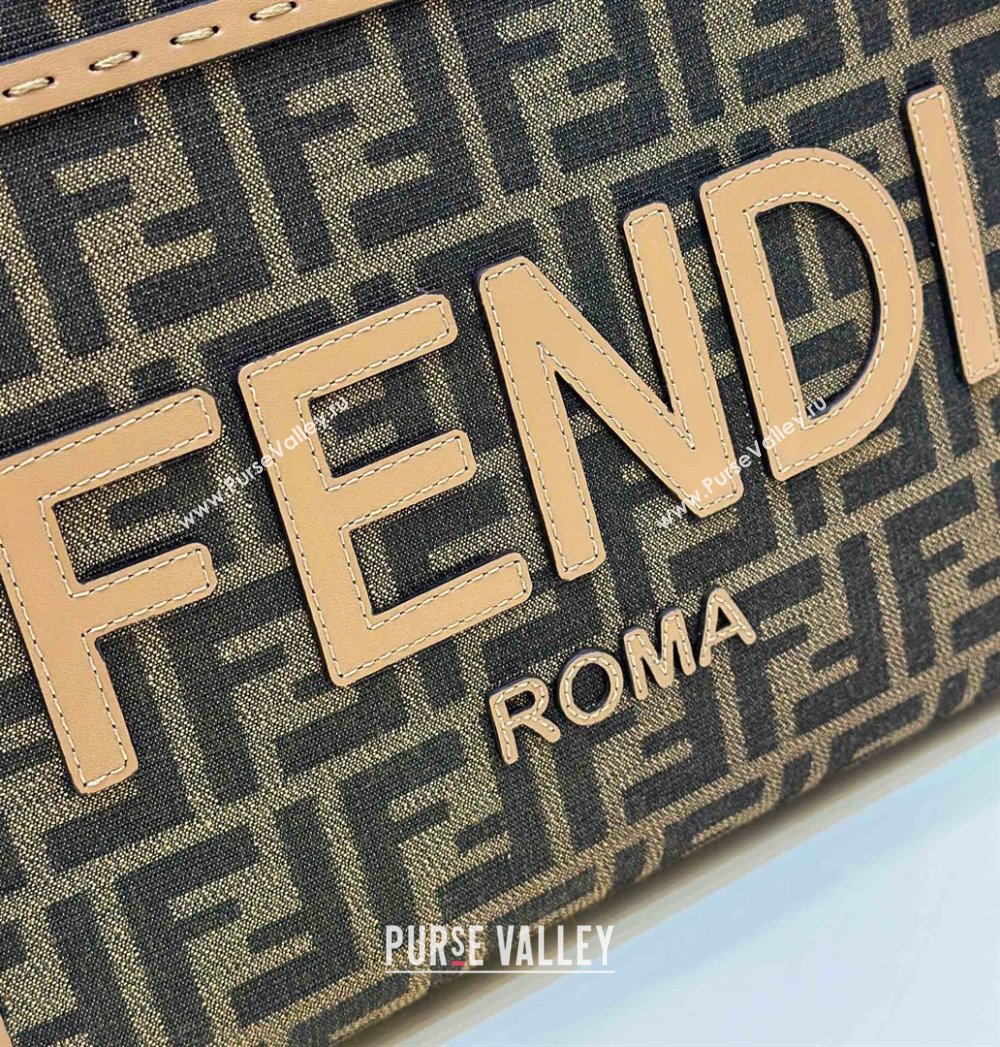 Fendi Sunshine Small Tote Bag in FF jacquard fabric Beige 2025 8618 (CL-250628031)