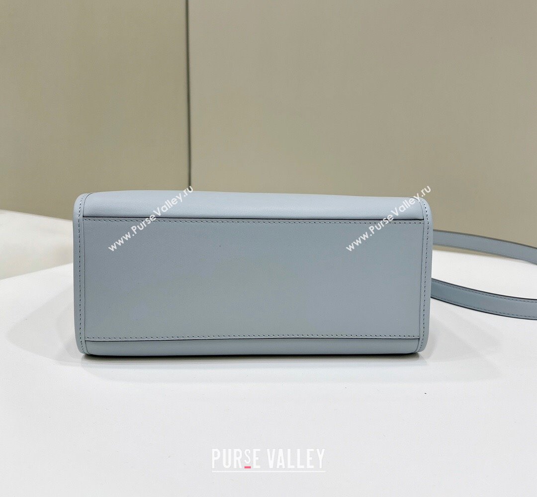 Fendi Sunshine Small Tote Bag in Logo Calfskin Leather Light Blue 2025 8618 (CL-250628033)