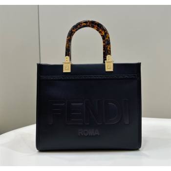 Fendi Sunshine Small Tote Bag in Logo Calfskin Leather Black 2025 8618 (CL-250628034)