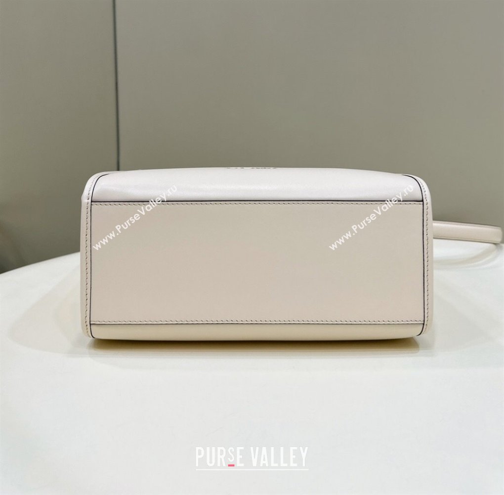 Fendi Sunshine Small Tote Bag in Logo Calfskin Leather White 2025 8618 (CL-250628035)