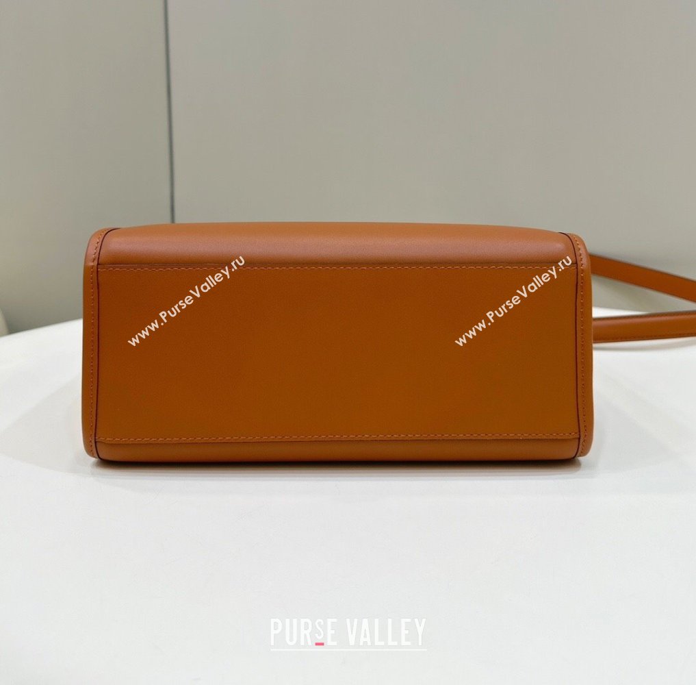 Fendi Sunshine Small Tote Bag in Logo Calfskin Leather Brown 2025 8618 (CL-250628036)