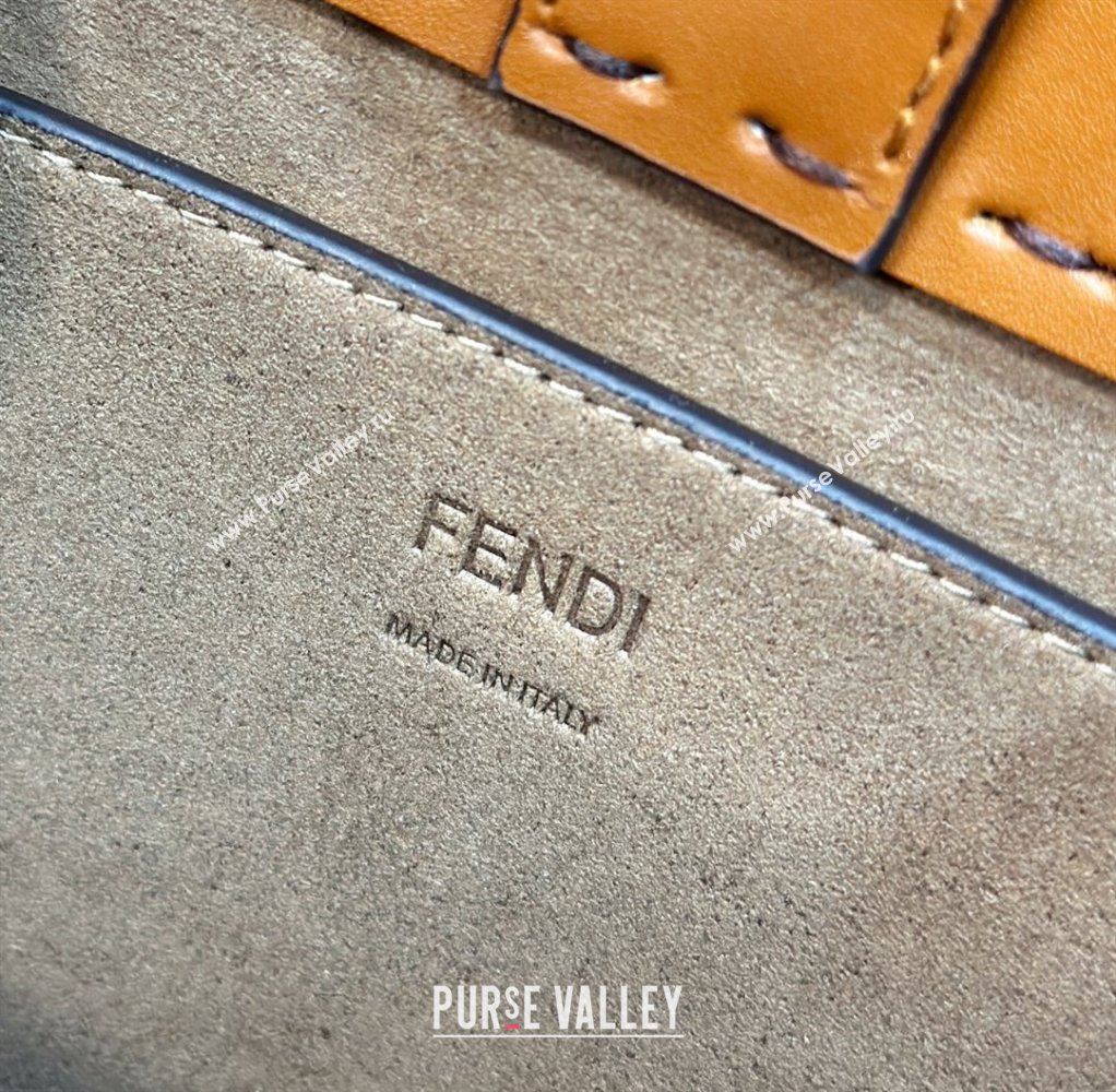 Fendi Sunshine Small Tote Bag in Logo Calfskin Leather Brown 2025 8618 (CL-250628036)