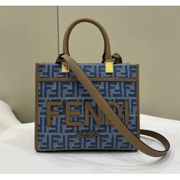 Fendi Sunshine Small Tote Bag in FF Blue Denim 2025 8618 (CL-250628032)