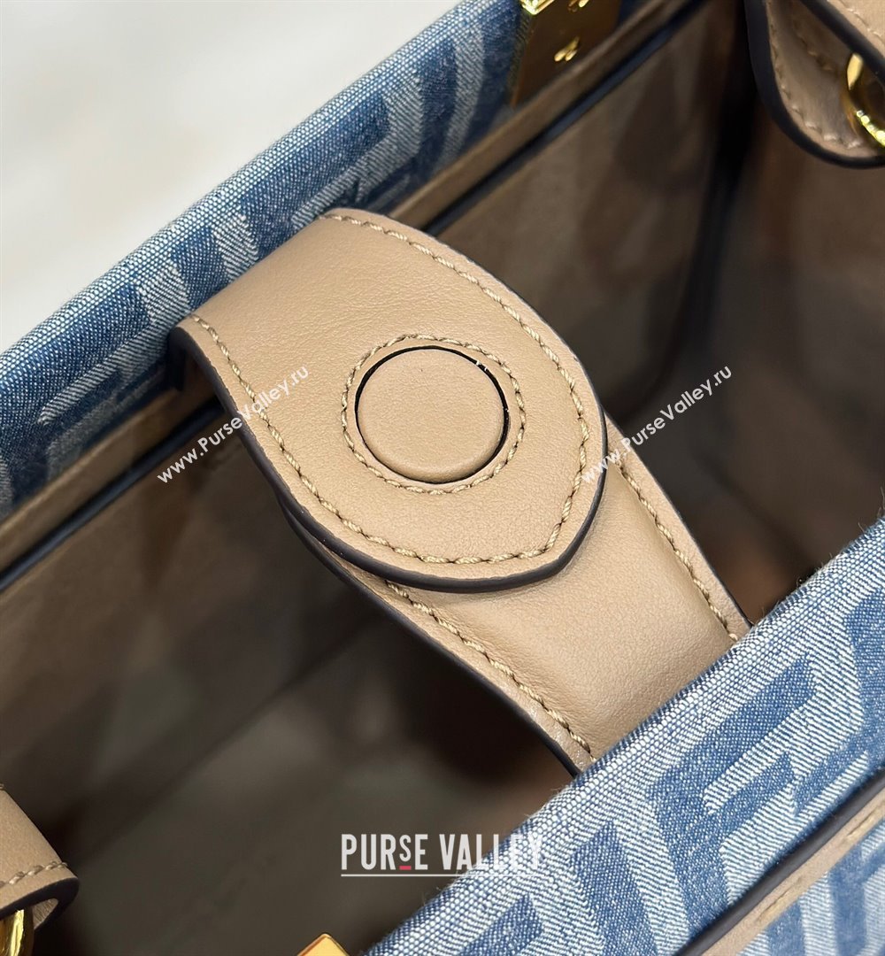 Fendi Sunshine Small Tote Bag in FF Blue Denim 2025 8618 (CL-250628032)