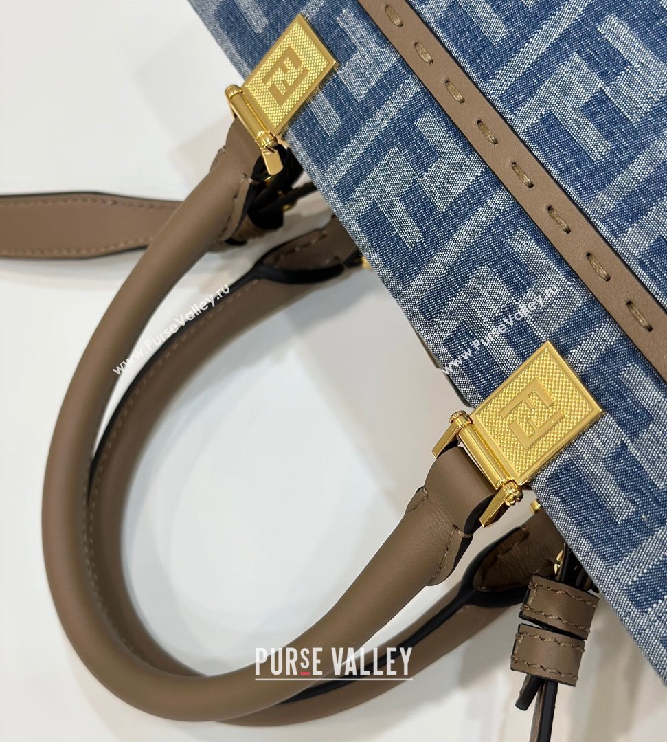 Fendi Sunshine Small Tote Bag in FF Blue Denim 2025 8618 (CL-250628032)