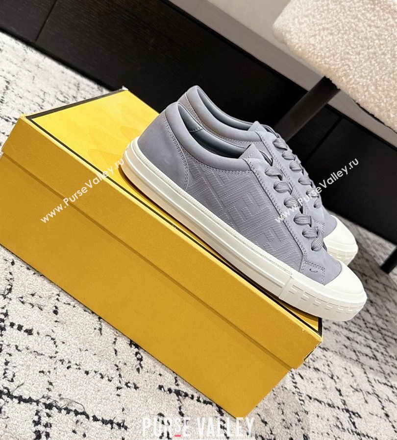 Fendi Domino Low top sneakers in nubuck leather Grey 2025 (HQG-250710068)