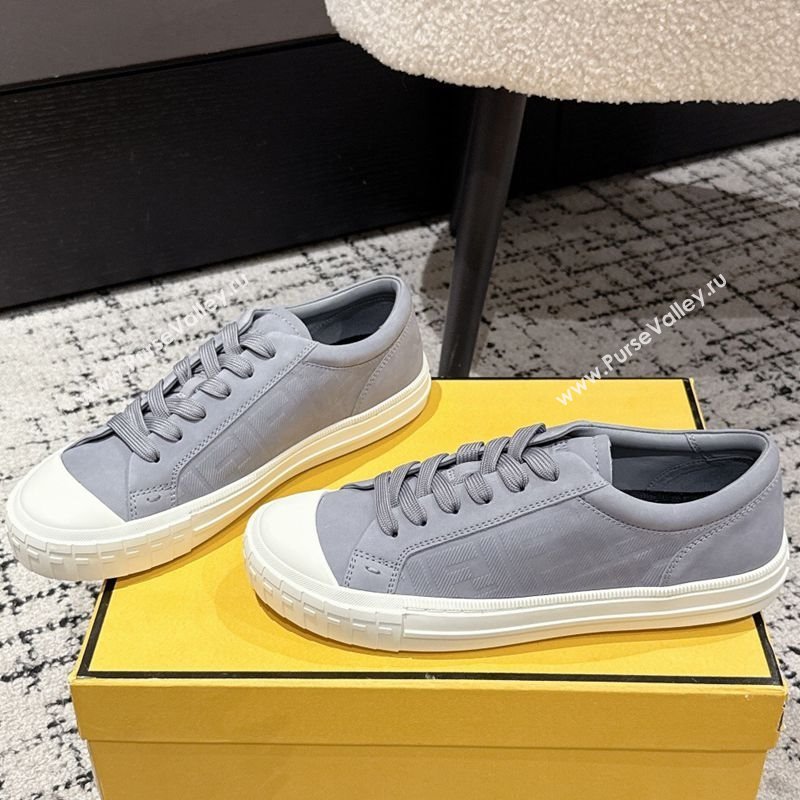 Fendi Domino Low top sneakers in nubuck leather Grey 2025 (HQG-250710068)