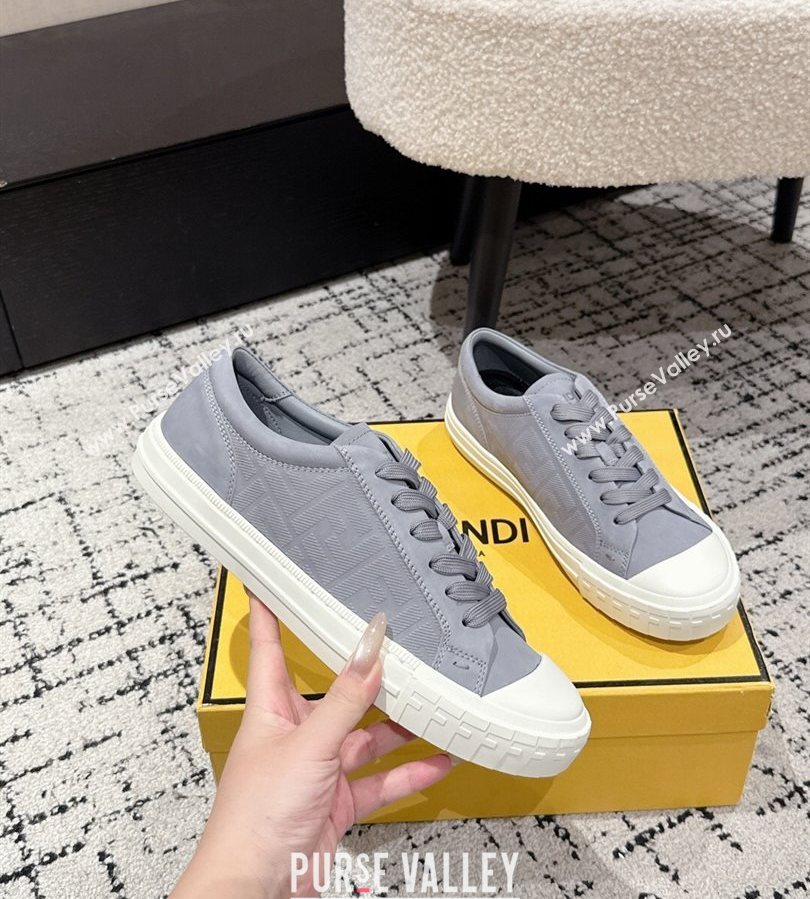 Fendi Domino Low top sneakers in nubuck leather Grey 2025 (HQG-250710068)