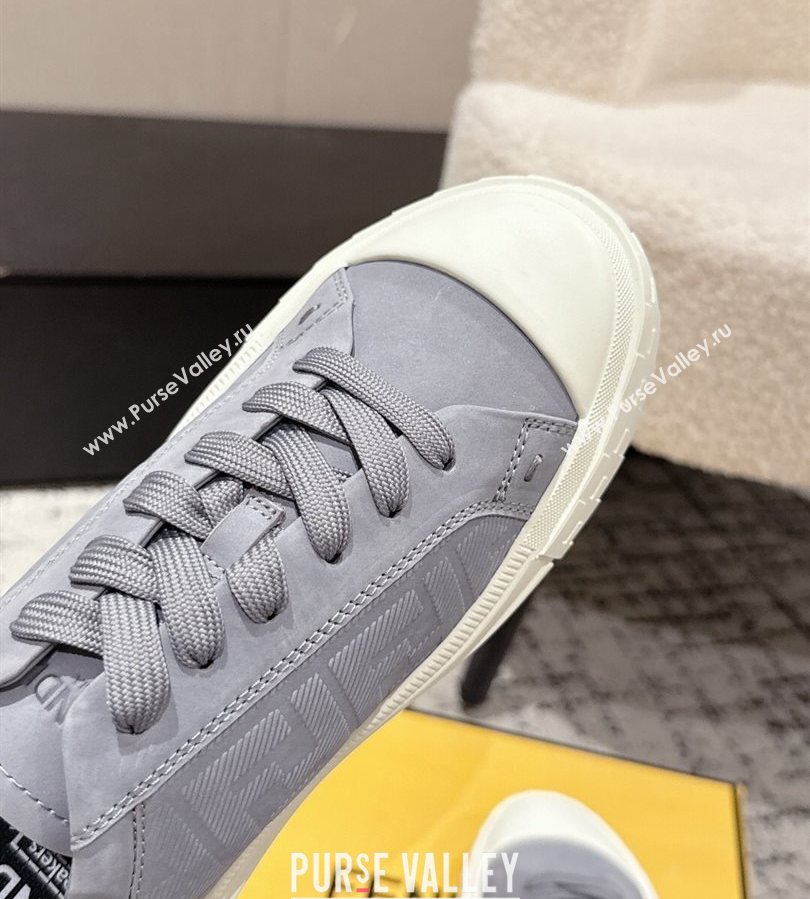 Fendi Domino Low top sneakers in nubuck leather Grey 2025 (HQG-250710068)