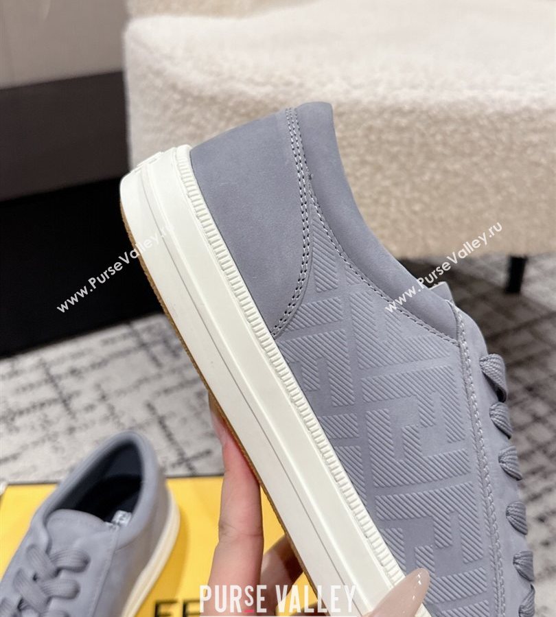 Fendi Domino Low top sneakers in nubuck leather Grey 2025 (HQG-250710068)