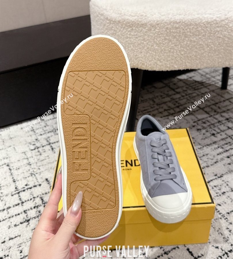 Fendi Domino Low top sneakers in nubuck leather Grey 2025 (HQG-250710068)