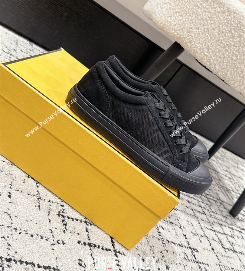 Fendi Domino Low top sneakers in nubuck leather Black 2025 (HQG-250710071)