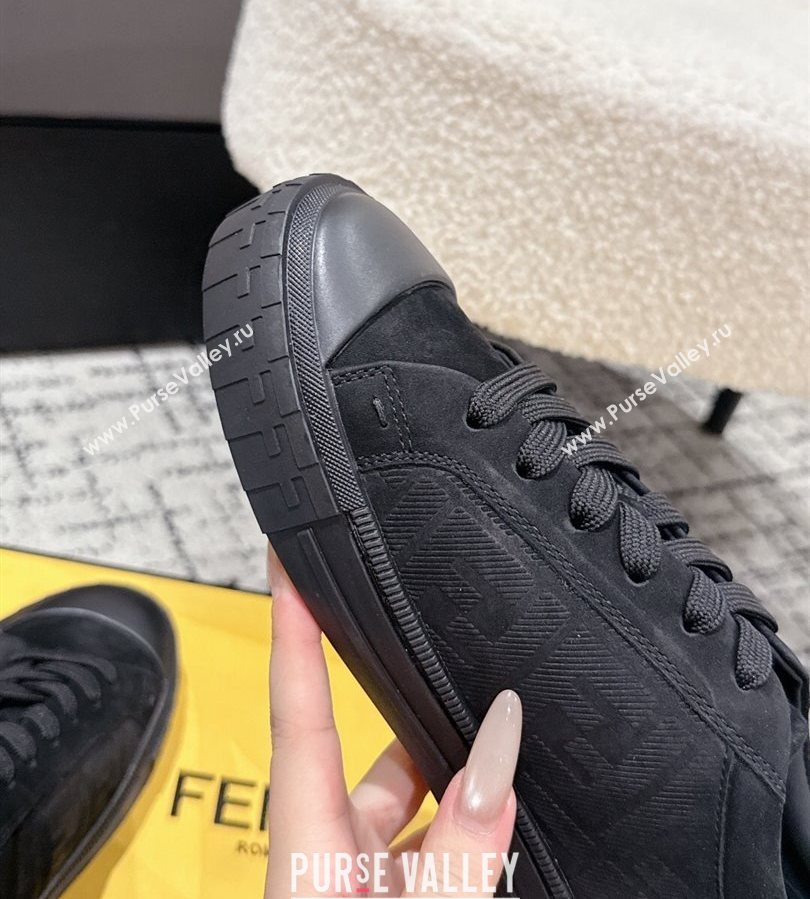 Fendi Domino Low top sneakers in nubuck leather Black 2025 (HQG-250710071)