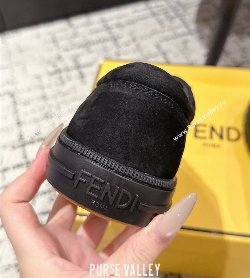 Fendi Domino Low top sneakers in nubuck leather Black 2025 (HQG-250710071)