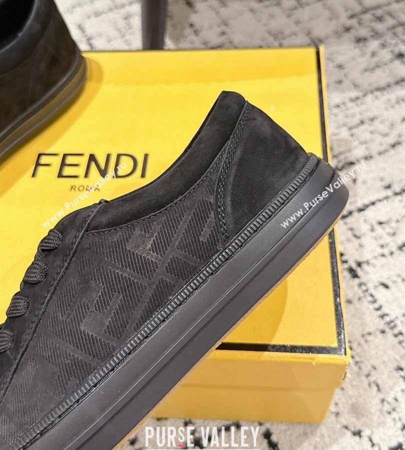Fendi Domino Low top sneakers in nubuck leather Black 2025 (HQG-250710071)