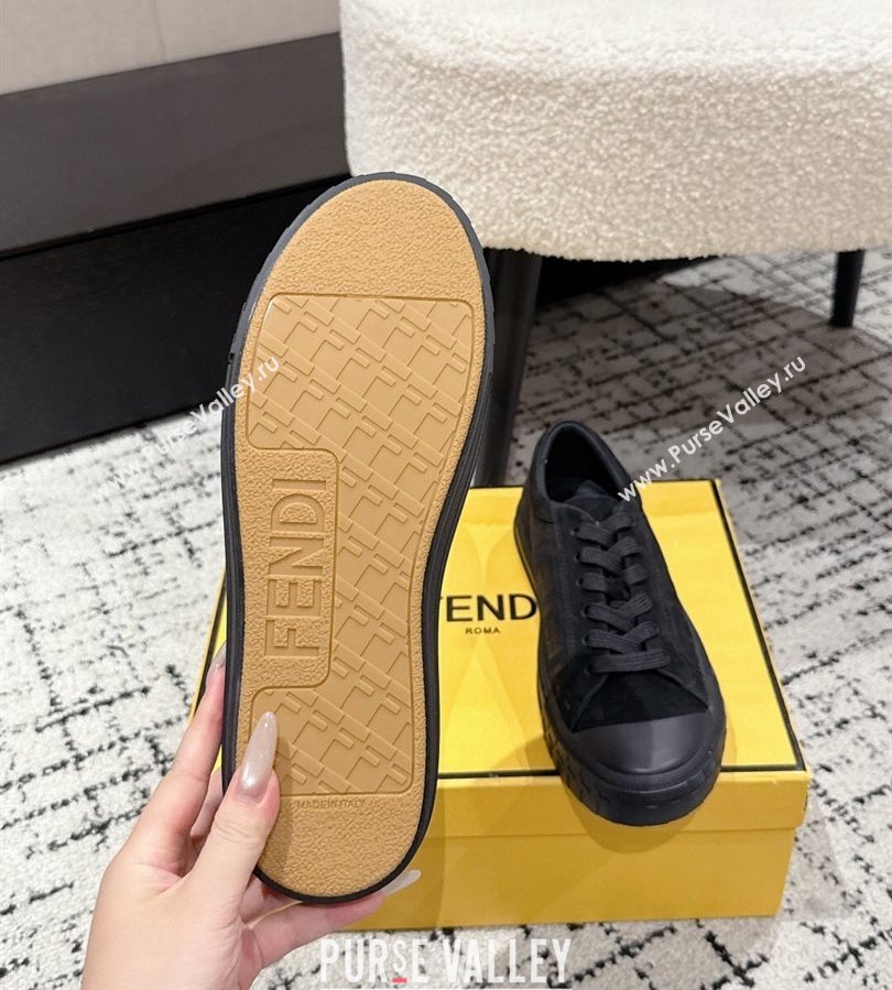 Fendi Domino Low top sneakers in nubuck leather Black 2025 (HQG-250710071)