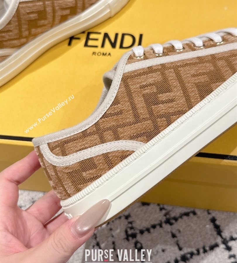 Fendi Domino Low top sneakers in FF Fabric Beige/Brown 2025 (HQG-250710074)