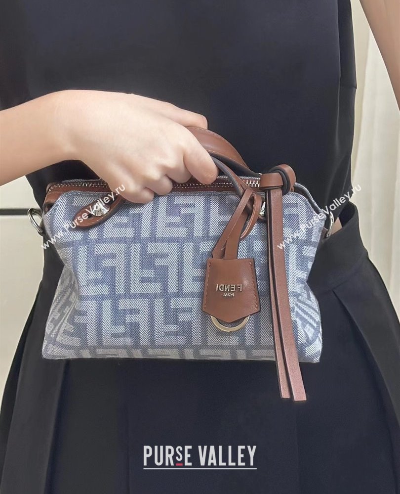 Fendi By The Way Soft Mini Bag in Blue denim-effect FF jacquard 2025 8665S (CL-250807027)