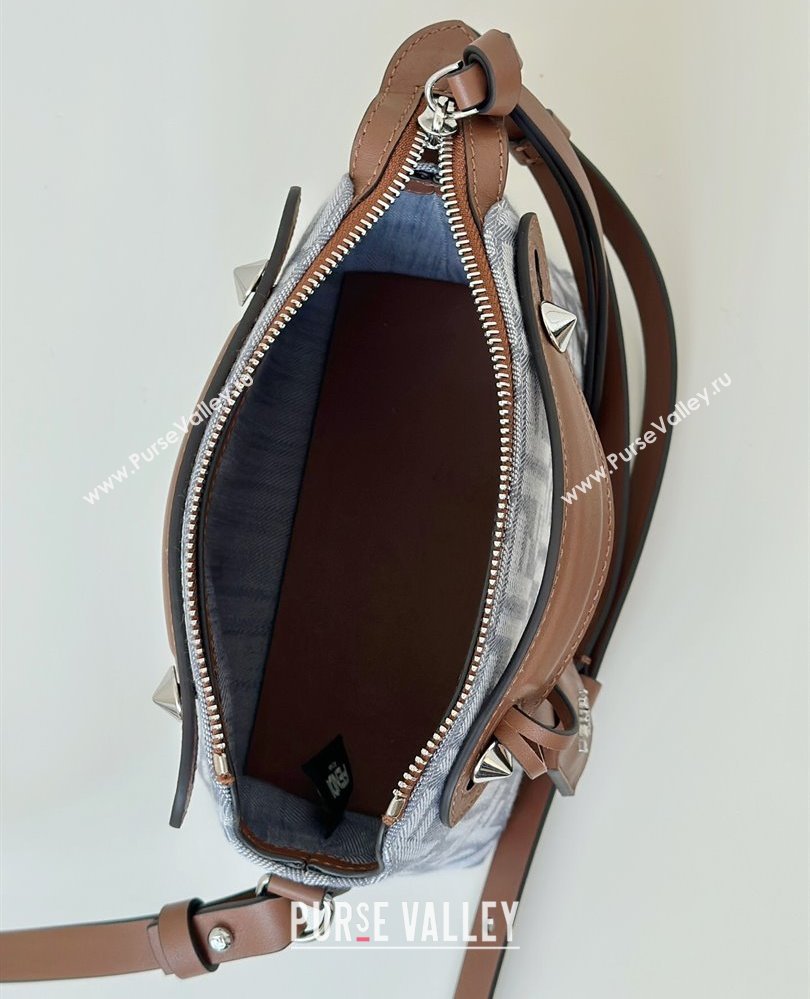 Fendi By The Way Soft Mini Bag in Blue denim-effect FF jacquard 2025 8665S (CL-250807027)