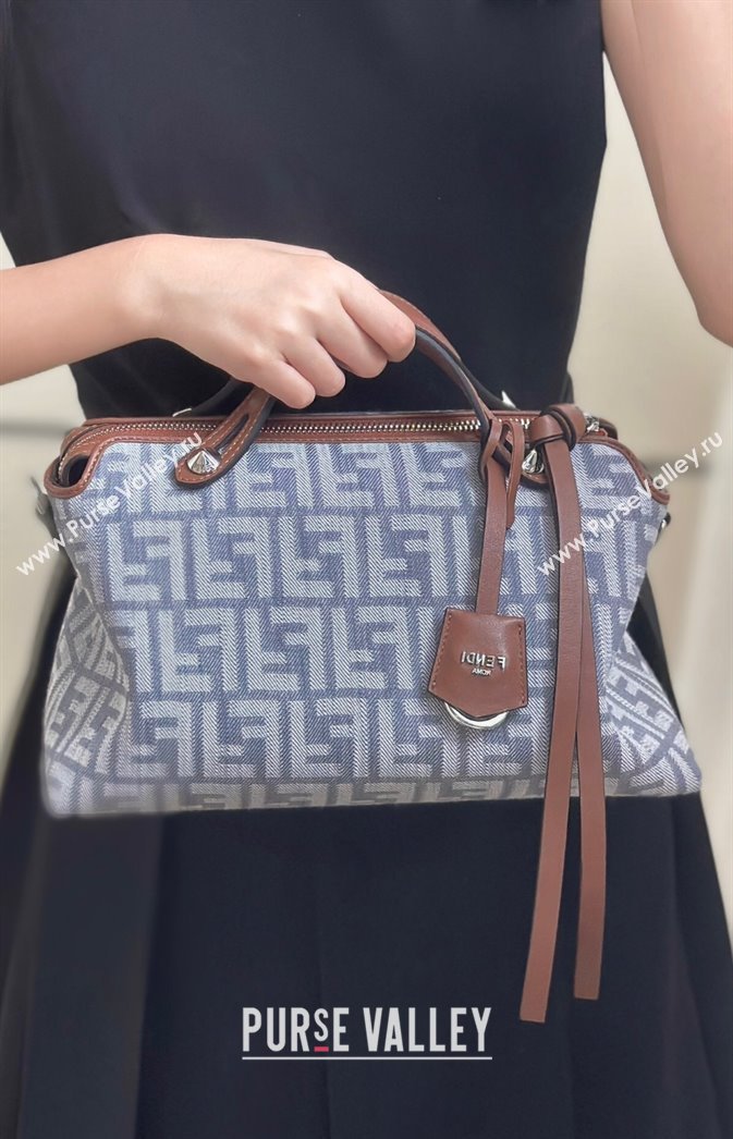 Fendi By The Way Selleria Medium Bag in Blue denim-effect FF jacquard 2025 8665M (CL-250807028)