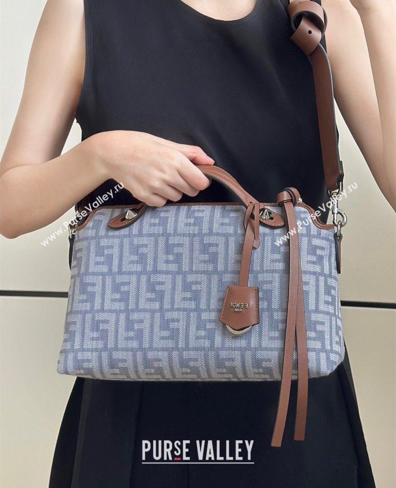 Fendi By The Way Selleria Medium Bag in Blue denim-effect FF jacquard 2025 8665M (CL-250807028)