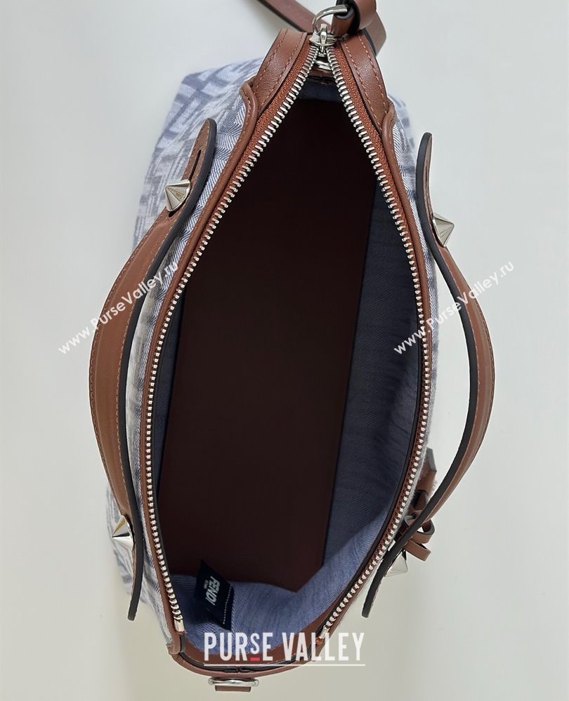 Fendi By The Way Selleria Medium Bag in Blue denim-effect FF jacquard 2025 8665M (CL-250807028)