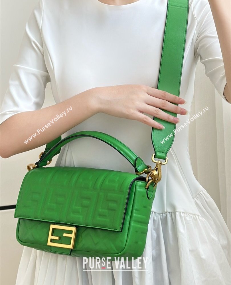 Fendi Baguette Medium Nappa Leather Bag 0135M Green 2025 0807 (CL-250807004)