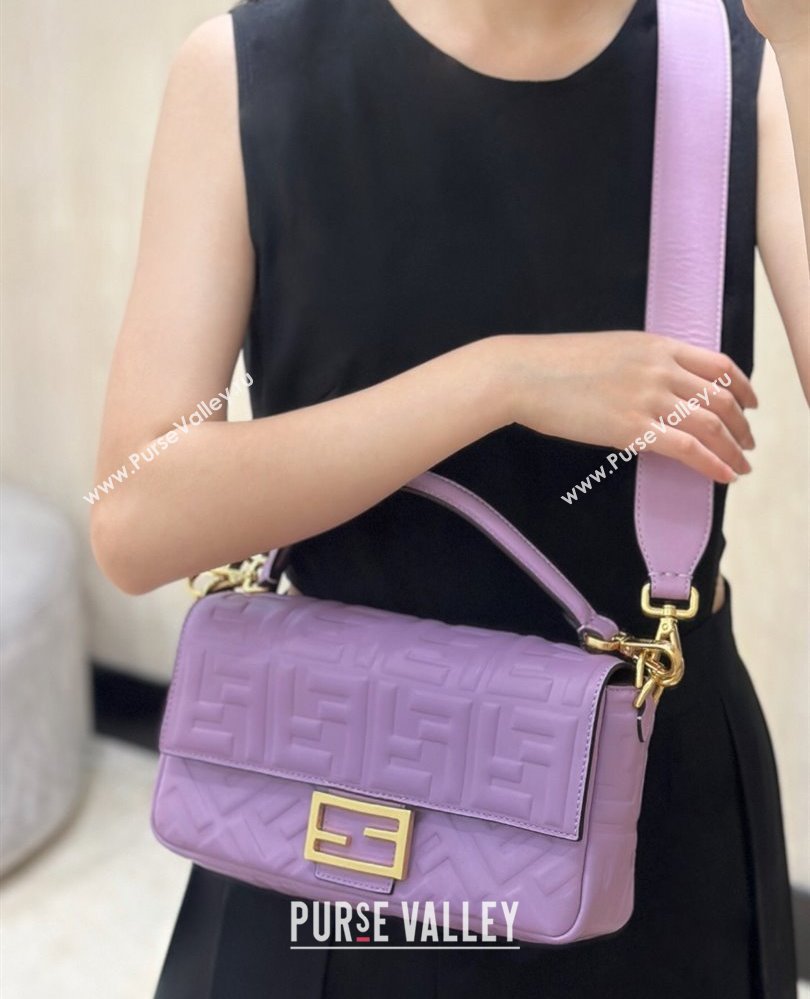 Fendi Baguette Medium Nappa Leather Bag 0135M Purple 2025 0807 (CL-250807005)