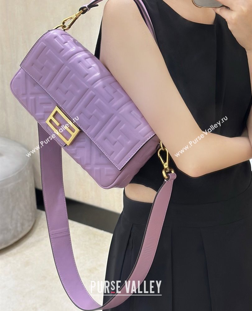 Fendi Baguette Medium Nappa Leather Bag 0135M Purple 2025 0807 (CL-250807005)